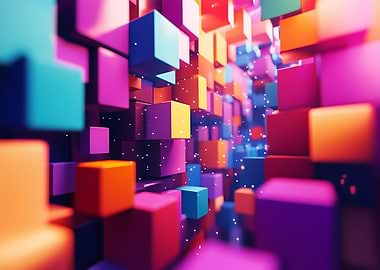 Abstract Colorful Cubes