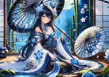 Anime Girl in Kimono