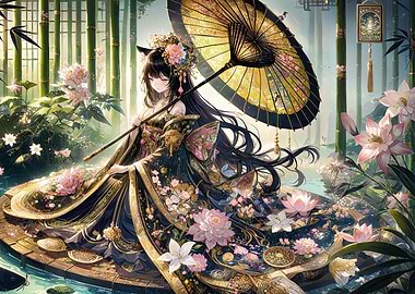 Anime Girl in Kimono