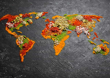 Spices and herbs World Map