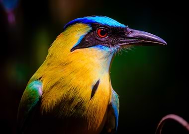 Vibrant Blue-Crested Bird