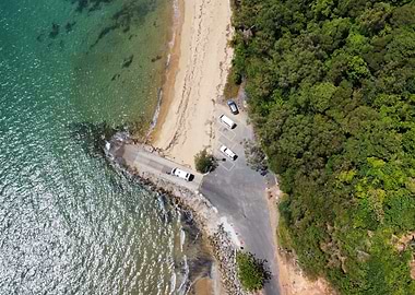 Aerial View of Coastal Road