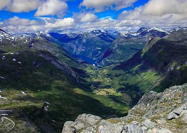 Geiranger seen from the Dalsnibba Utsiktspunkt