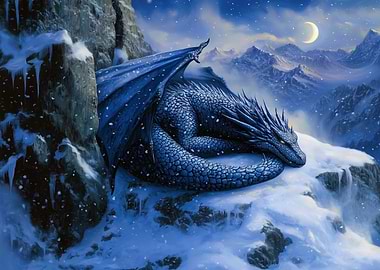 Sleeping Dragon in Snowy Mountains