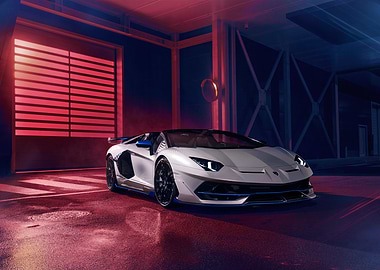 White Lamborghini Aventador