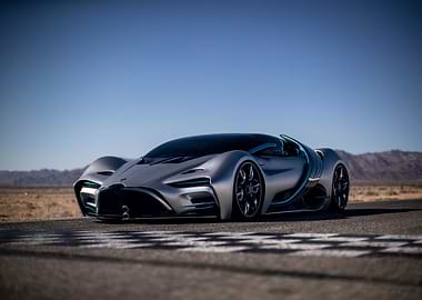 Silver Sports Car on Track