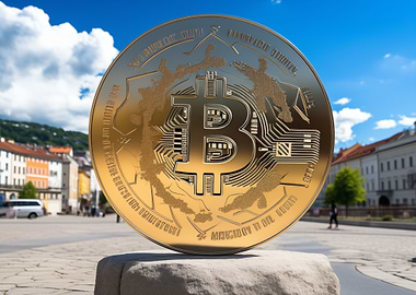 Bitcoin Coin in City