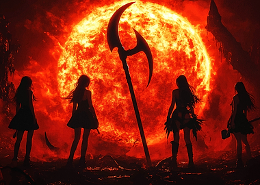 Silhouettes Against Fire
