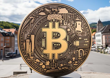 Bitcoin Coin Sculpture
