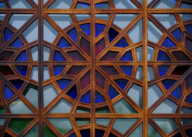 Wooden Lattice Window