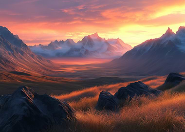 Mountain Sunset Landscape