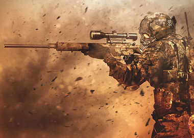 Military Sniper in Action
