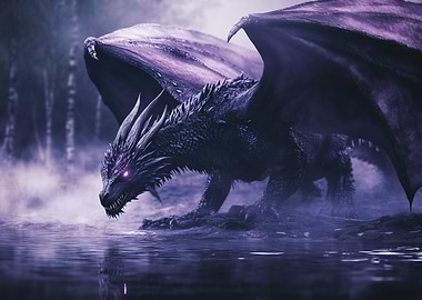 Black Dragon in Mist