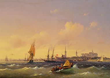 Sailing Ships at Sunset