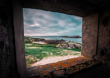 Coastal View Through Window