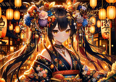 Anime Girl in Kimono