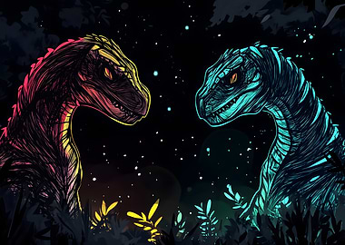 Two Raptors in the Night
