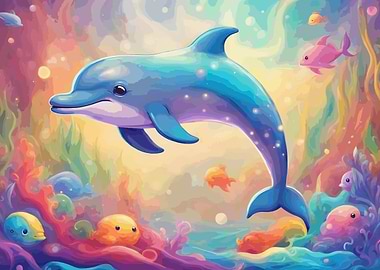 Dolphin in Underwater Paradise