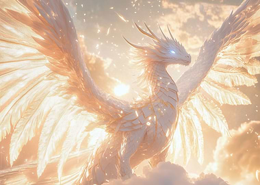 White Dragon in the Clouds