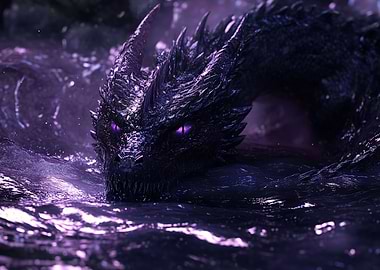 Black Dragon in Water