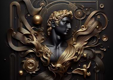 Gold & Black Sculpture