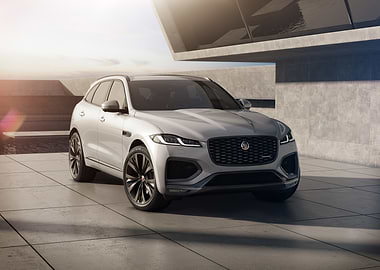 Silver Jaguar F-Pace SUV
