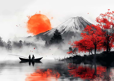 Japanese Mountain Landscape Fuji Landscape nature