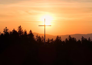 Sunset Cross Silhouette