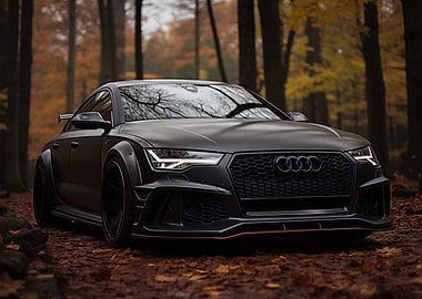 Black Audi in forest