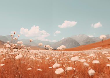 Field of flowers Mountains