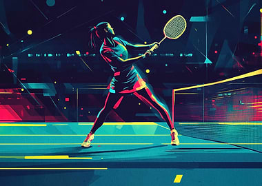 Badminton Player in Action