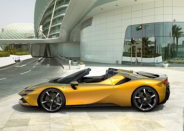 Golden Ferrari Convertible