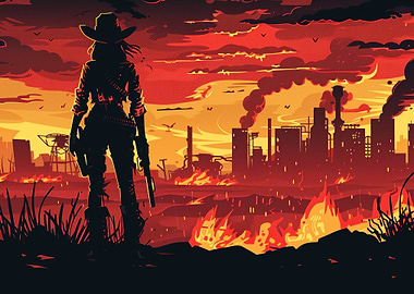 Silhouette of a Cowgirl