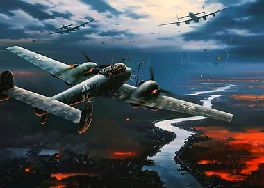 Night Fighter Over City