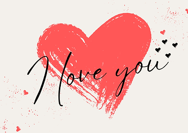 Love You Heart Print