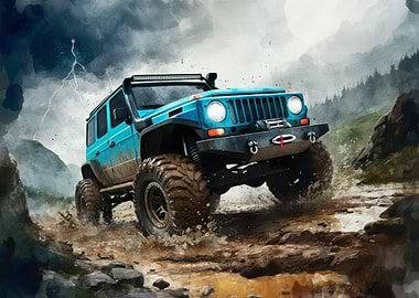 Blue Off-Road Jeep