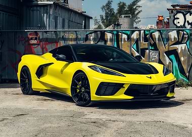 Yellow Corvette C8