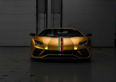 Gold Lamborghini Aventador