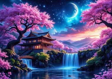 Japanese Garden Waterfall