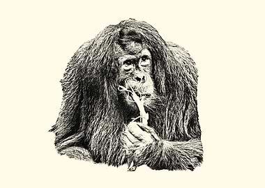 Orangutan Pencil Sketch