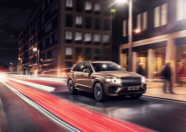 Bentley Bentayga SUV Night Drive