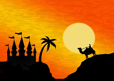 Desert Castle Sunset