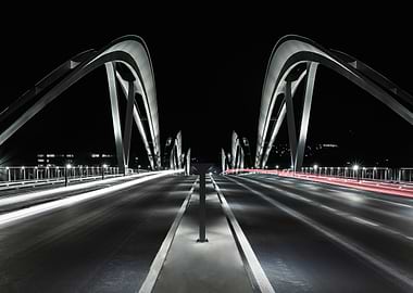 Modern Bridge at Night
