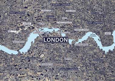 London City Map Illustration
