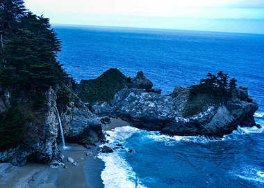 Morning View of McWay Falls in Big Sur