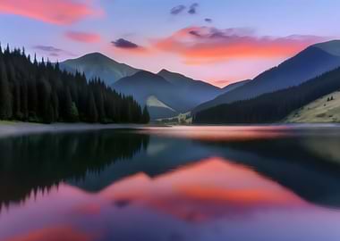 Mountain Lake Sunset