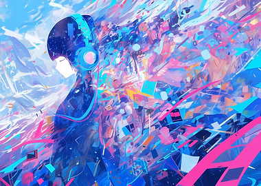 Anime Girl in Headphones