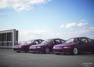 Purple Honda Civic Lineup