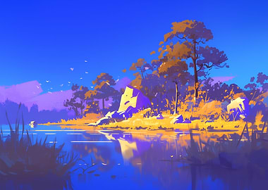 Lake and Forest Landscape