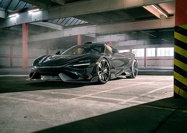 Black McLaren 720S in Garage